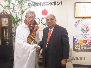 竹田JOC会長（左）とラマチャンドラン会長